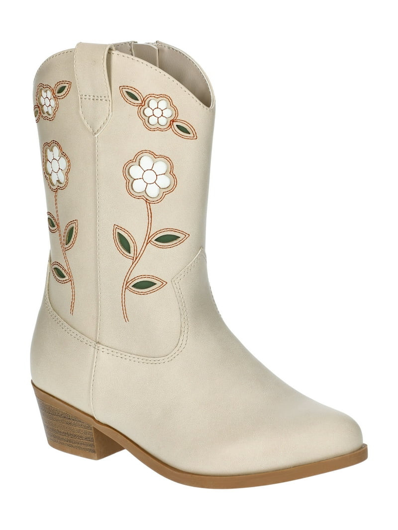 Wonder Nation Little and Big Girls Floral Western Cowgirl Boots | Walmart (US)
