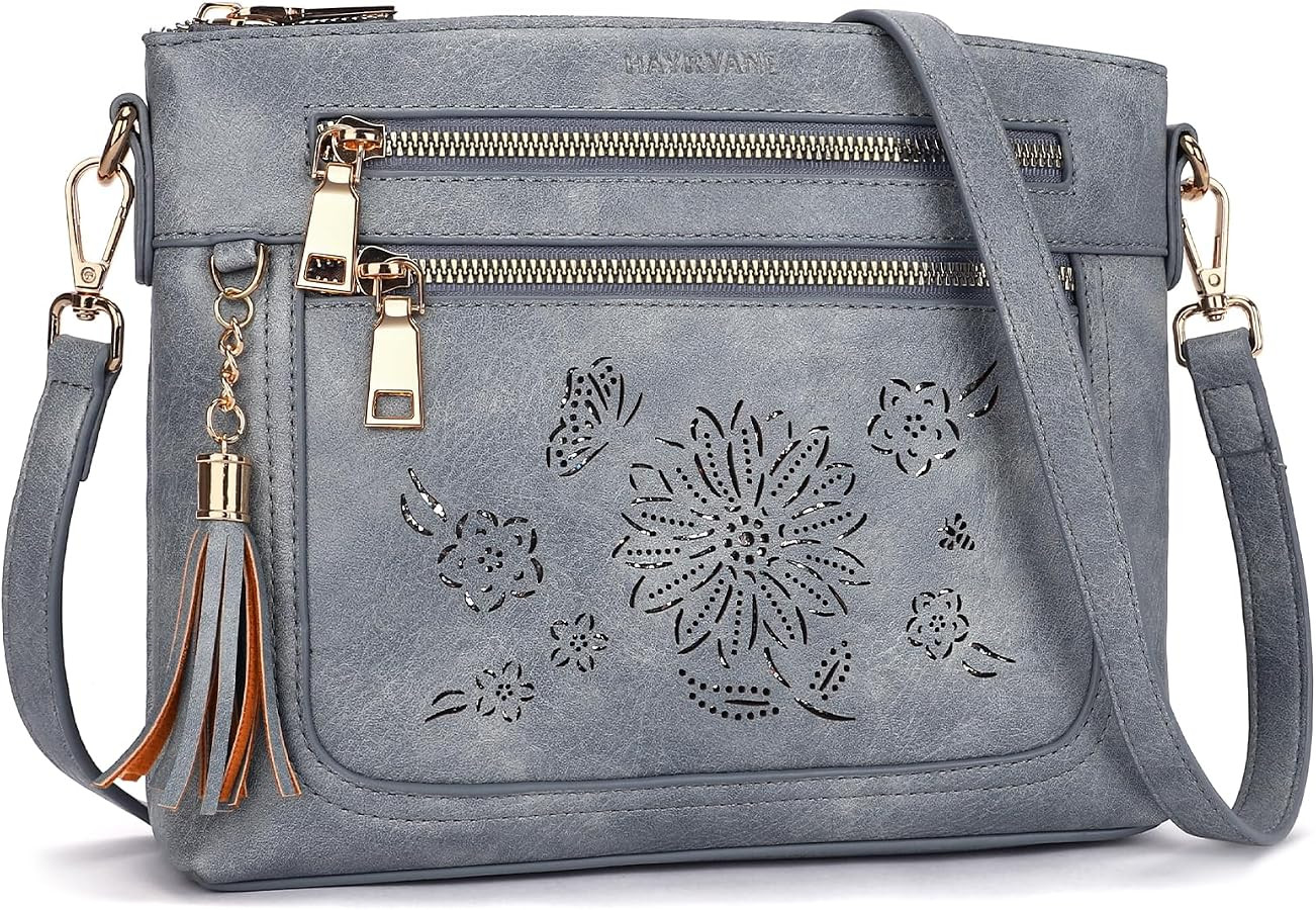 Small Crossbody Bags for Women,Vegan Leather Crossbody Purse with Tassel Multi Pocket Everyday Sh... | Amazon (US)