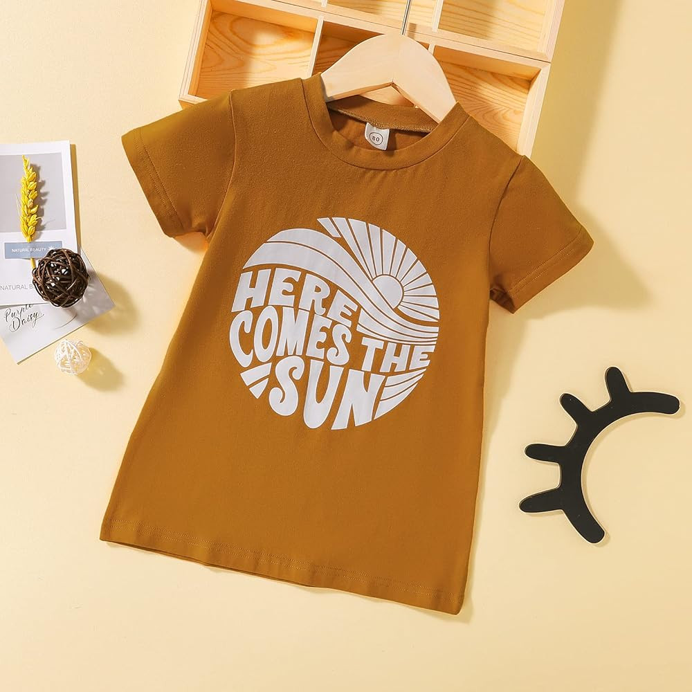 Kids Toddler Baby Girl Summer Outfits Short Sleeve T-Shirt Dress Tunic Tops Cotton Long Skirt Clothe | Amazon (US)