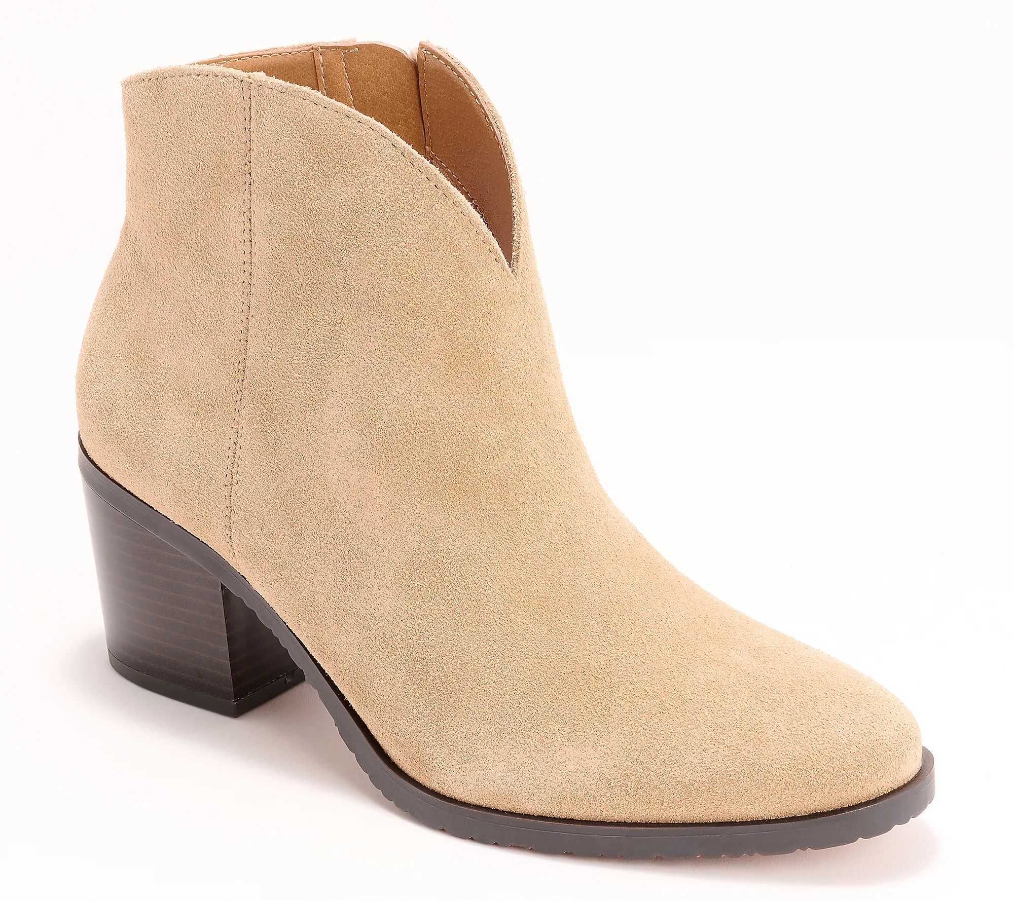 White Mountain Suede Heeled Ankle Boots - Tattle | QVC