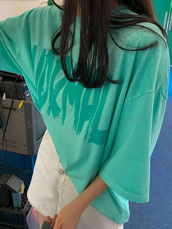 DAZY Letter Graphic Drop Shoulder Tee | SHEIN