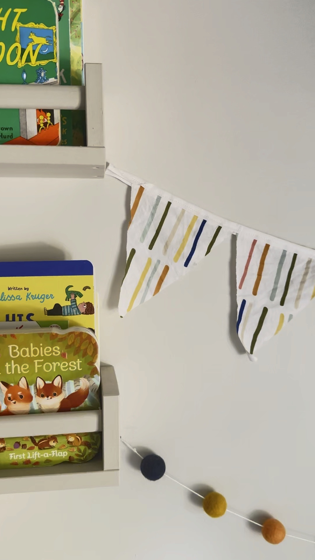 It’s the little touches that make a nursery the sweetest! Custom garland and bunting and shelves for books make a nursery practical and fun! 

#LTKHome #LTKFamily #LTKBaby