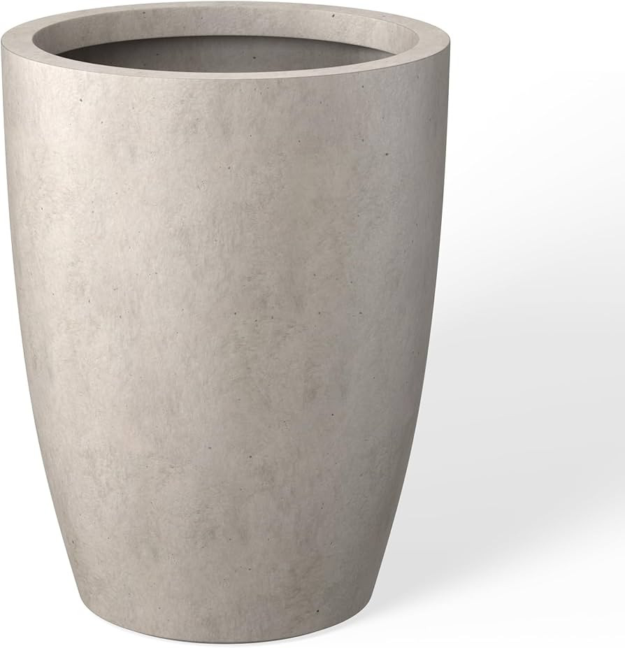 Kante 18.1" H Tall Round Concrete Planter for Outdoor Indoor, Modern Decorative Plant Pots with D... | Amazon (US)