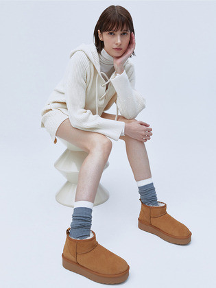 브라운 플랫폼 미니 퍼 부츠 JASO3F040W2 | (주)더블유컨셉코리아/W Concept(KR)