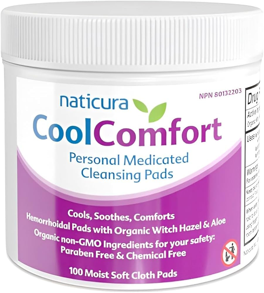 CoolComfort Organic Medicated Pads, Witch Hazel Hemorrhoid Treatment 100ct | Amazon (US)