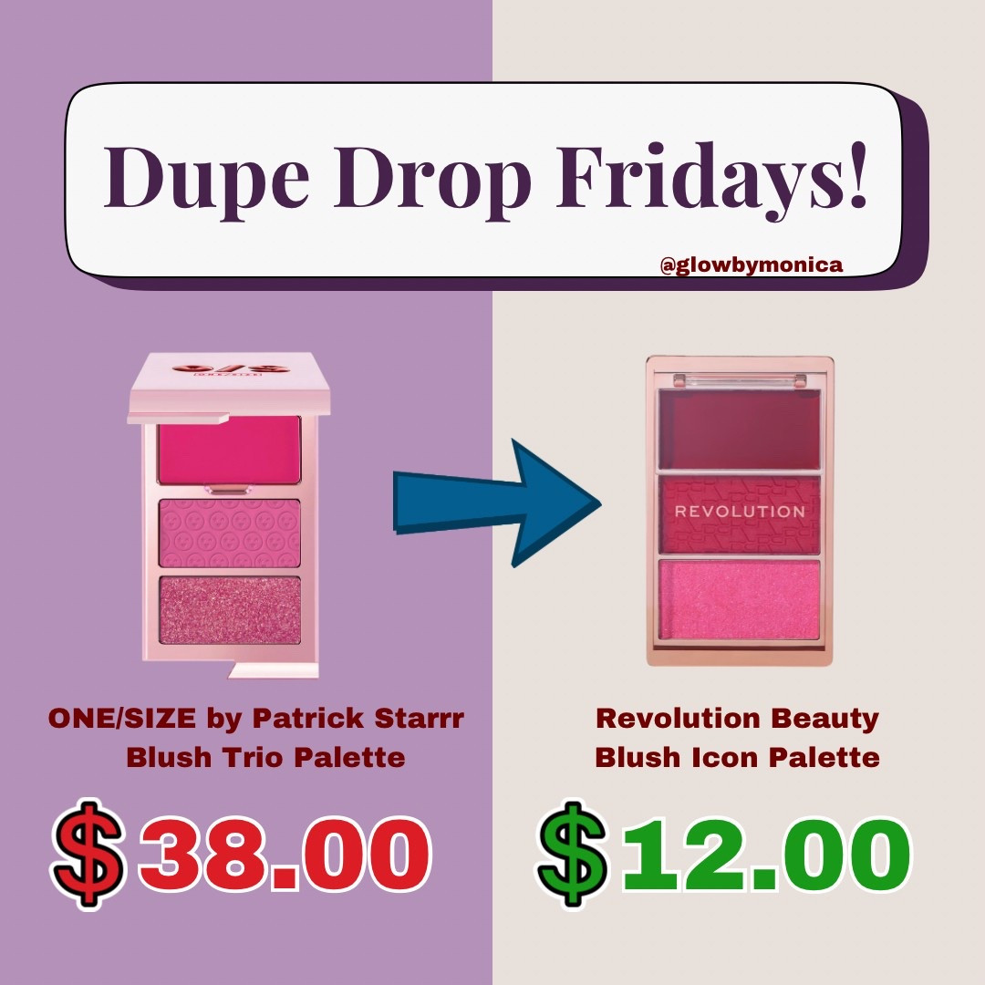 🚨Dupe Alert🚨 ONE/SIZE Blush Trio Palette vs Revolution Beauty Blush Icon Palette‼️

Shades are products tagged below ⬇️ 

#LTKBeauty #LTKFindsUnder50 #LTKU