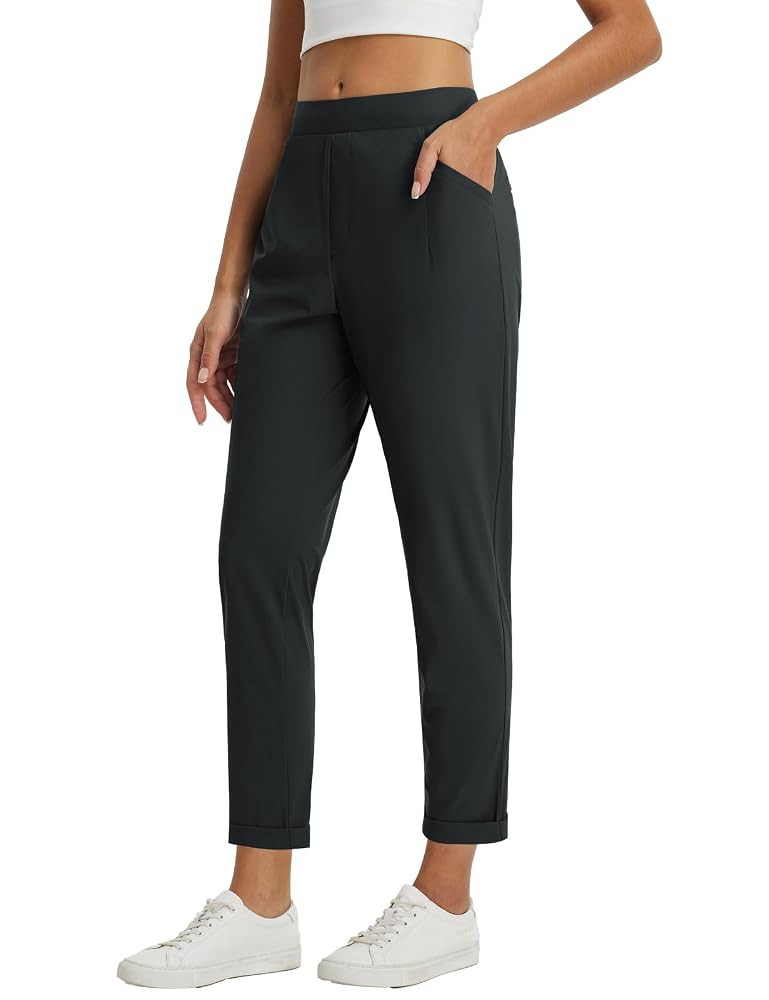 baleaf Womens Travel Pants with Zipper Pockets Stretchy Work Pants Business Casual Slacks Golf Pa... | Amazon (US)