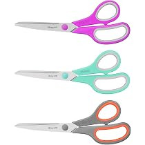 Scissors, iBayam 8" All Purpose Scissors Bulk 3-Pack, Ultra Sharp 2.5mm Thick Blade Shears Comfor... | Amazon (US)