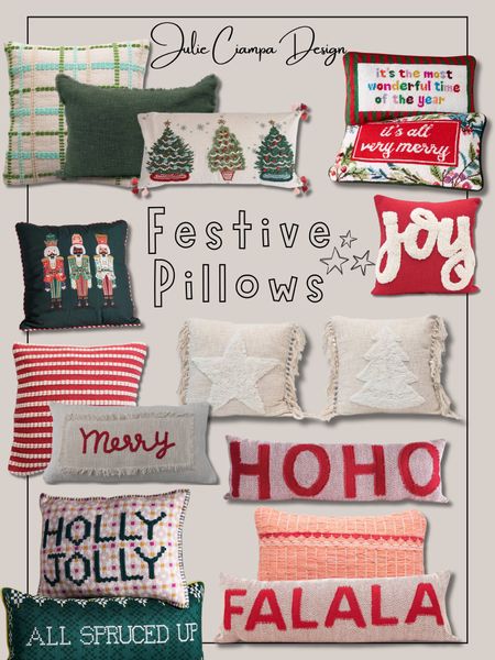 Festive pillows for your home during the holidays 


- [ ] Studio mcgee x Target, new arrivals, new collection, spring decor , spring collection , nightstand, side table ,console table, dining table, end table, rug , rug collection, home decor , shelf decor , coffee table decor , project62 , outdoor decor , outdoor  , Target deals , Target daily finds , daily finds ,chairs , vase, pottery,  vessel,  livingroom , sofa , chair  , coffee table , look for less, sale , nightstand , cane furniture , rattan, arch mirror , mirror , gold hardware , gold accents , throw pillow , throw blanket , firepit , patio , outdoor decor , pottery barn , wayfair finds , wayfair , boho , coastal , world market, threshold , studio mcgee , hearth & hand, wall art , art , Etsy , Kirkland’s , wicker , light , brass mirror , weekend deals , deals , Anthropologie , opal house , decorative boxes , framed art , area rugs , rugs , sale rugs , TjMaxx, sale alert , dupes, shelf styling , kitchen decor , kitchen styling , affordable , lamps , world market , Amazon finds , Amazon deals , Amazon decor , lighting 


#LTKHolidaySale #LTKSeasonal #LTKHoliday