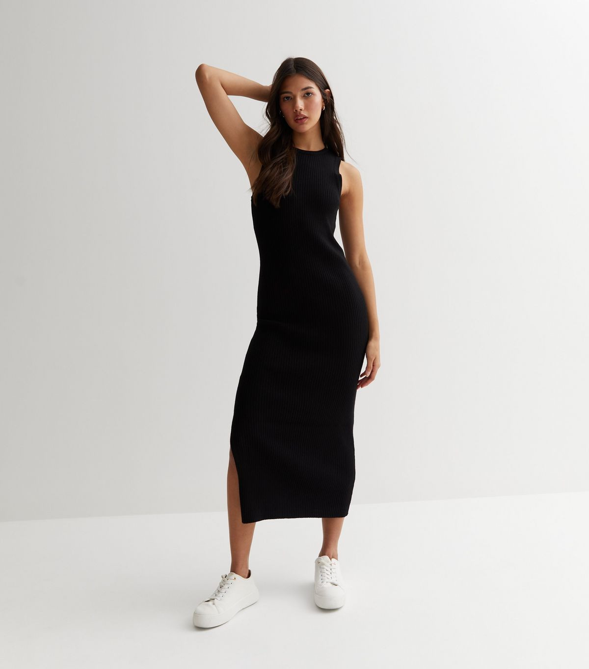 Black Ribbed Knit Sleeveless Midi Dress
						
						Add to Saved Items
						Remove from Saved I... | New Look (UK)