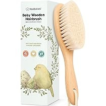 Wooden Baby Hair Brush - Cradle Cap Baby Brush with Soft Goat Bristles, Perfect Gentle Scalp Newborn Comb for Infant, Girls, Boys, Bath Essentials (Walnut, Oval) | Amazon (US)