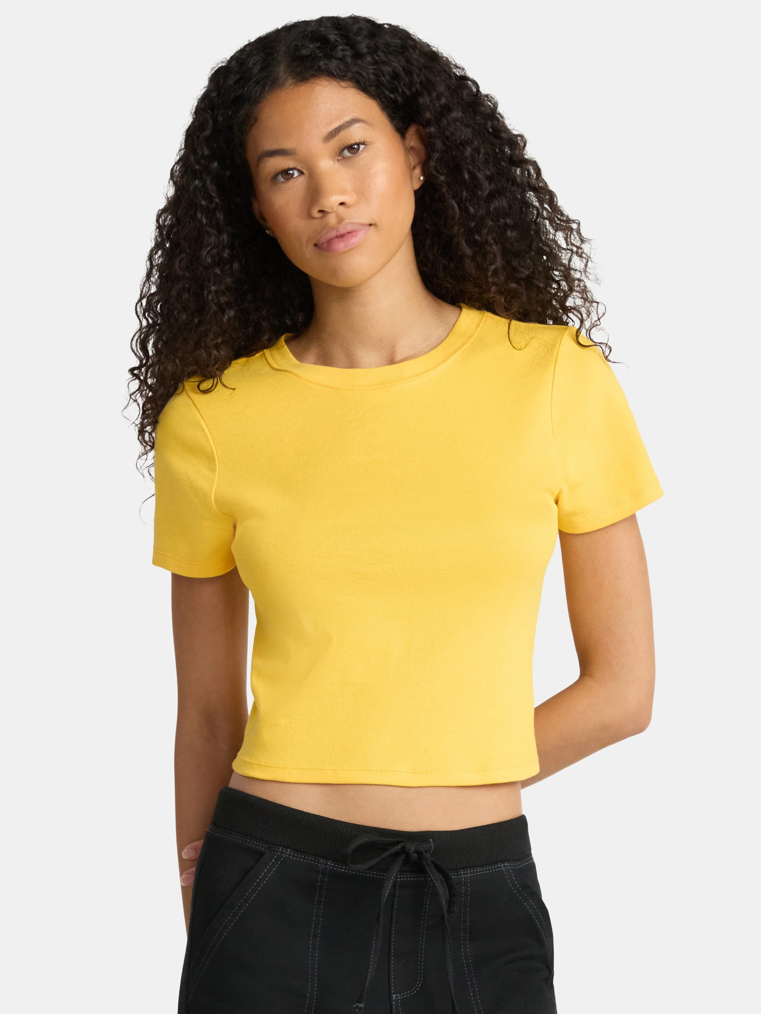 No Boundaries Game Day Cropped Tee, Women's | Walmart (US)