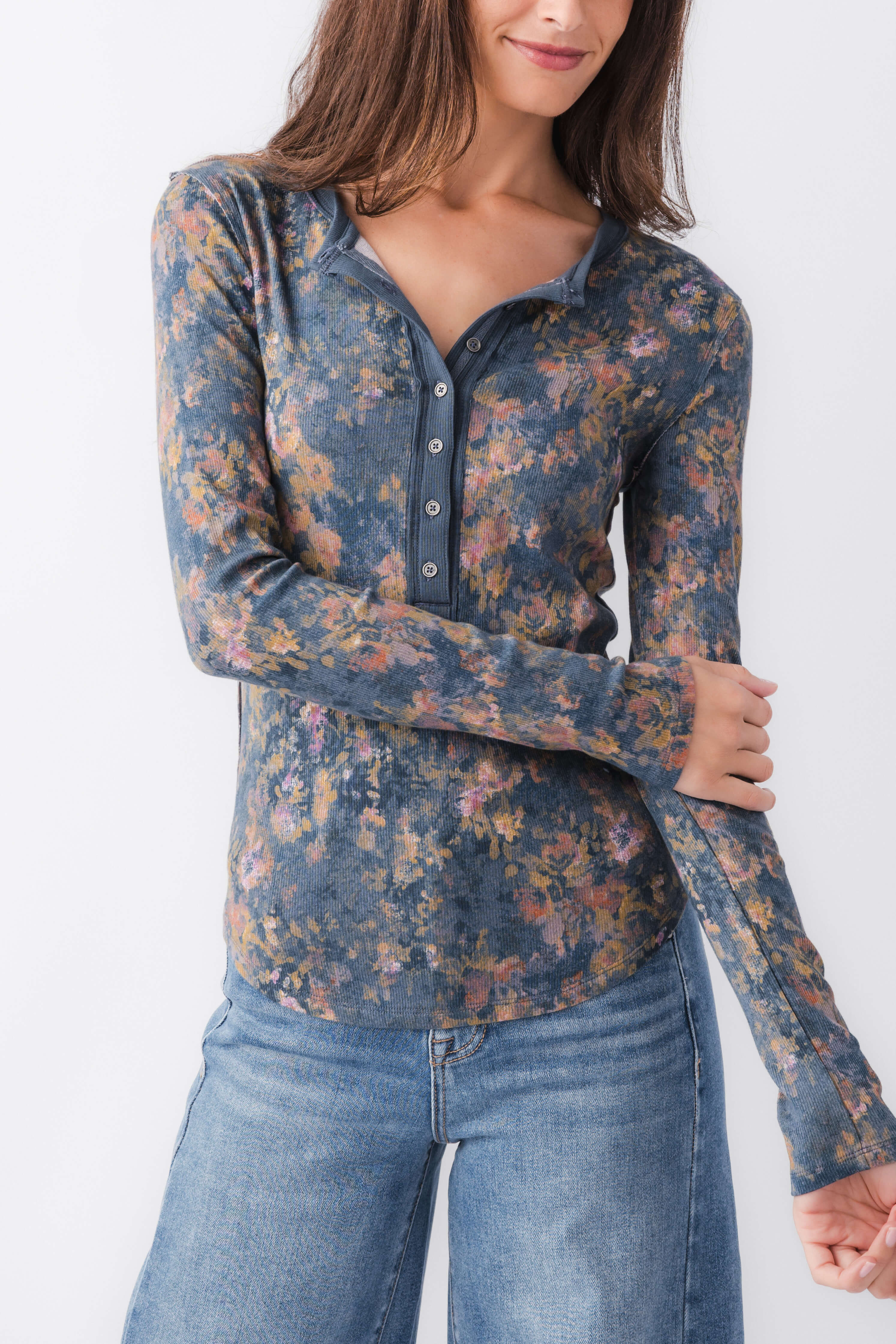 Free People Jamie Printed Henley | Social Threads