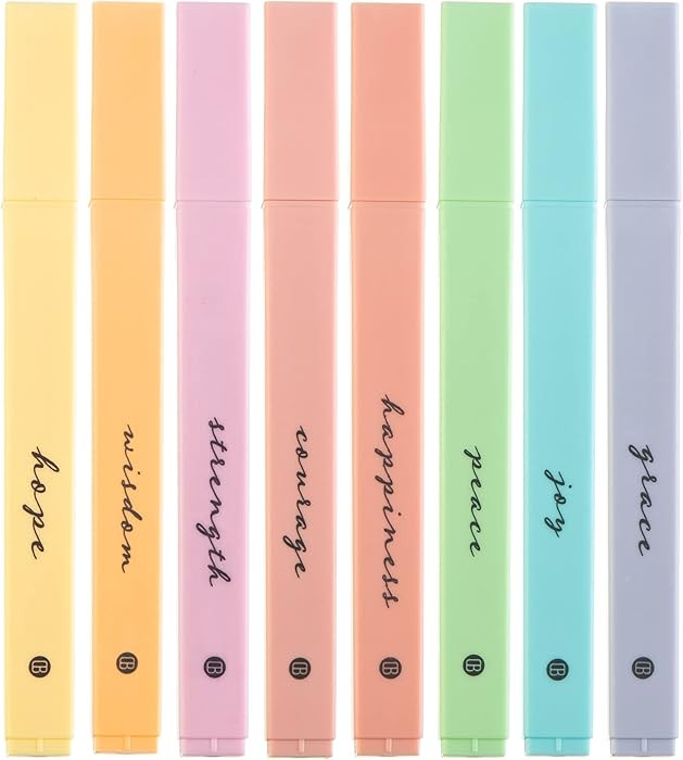 DIVERSEBEE Bible Highlighters with Soft Chisel Tip, 8 Pack Assorted Colors Pens No Bleed, Quick D... | Amazon (US)