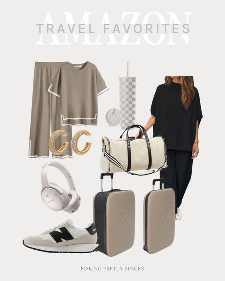 Shop my Amazon travel favorites, travel bag, suitcase, travel wear, headphones, two piece set, shoes, travel, comfy clothes

#LTKitbag #LTKActive #LTKstyletip