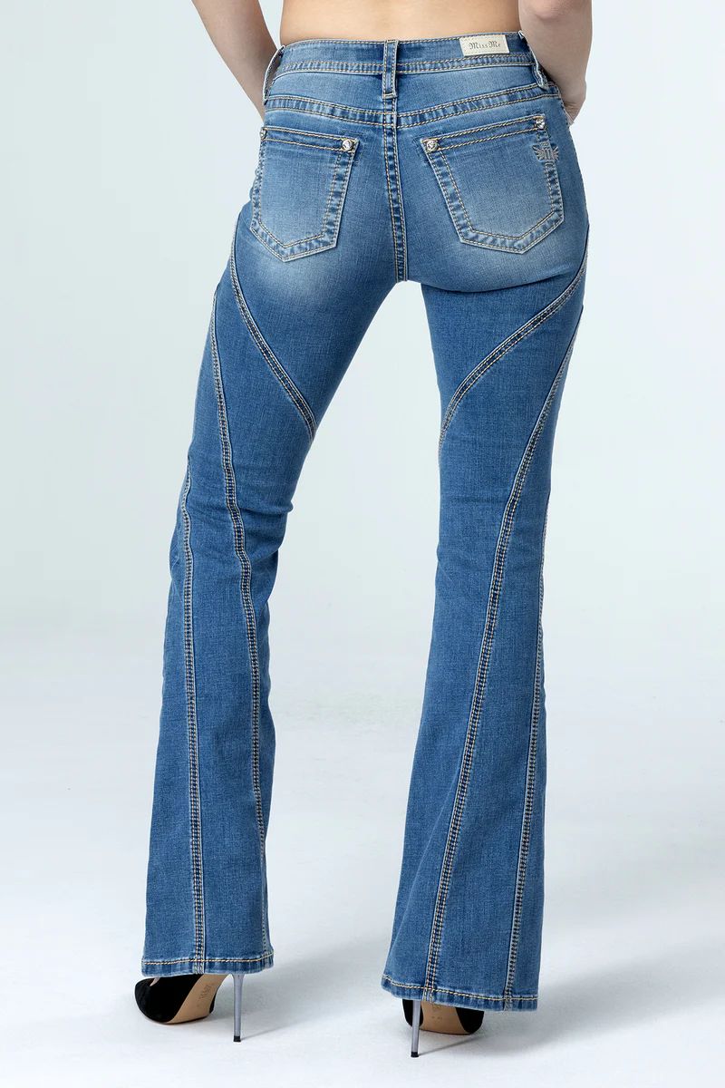 Contour Stitch Slim Flare Jeans | Miss Me