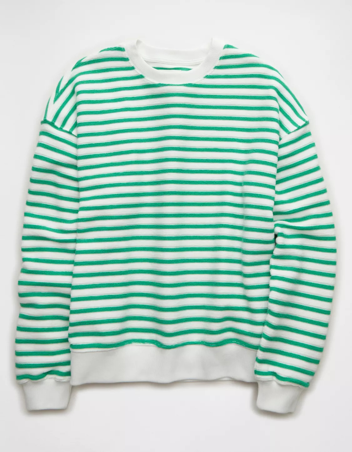 AE Textured Crew Neck Sweatshirt | American Eagle Outfitters (US & CA)