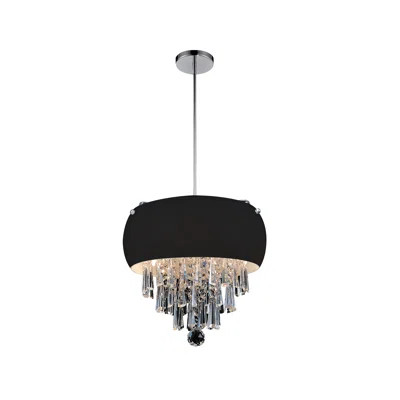 Barto 4-Light Drum Chandelier House of Hampton Shade Color: Black | Wayfair North America