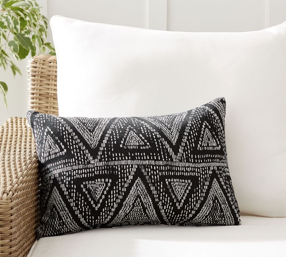 Sunbrella® Woven Triangles Indoor/Outdoor Pillow | Pottery Barn (US)