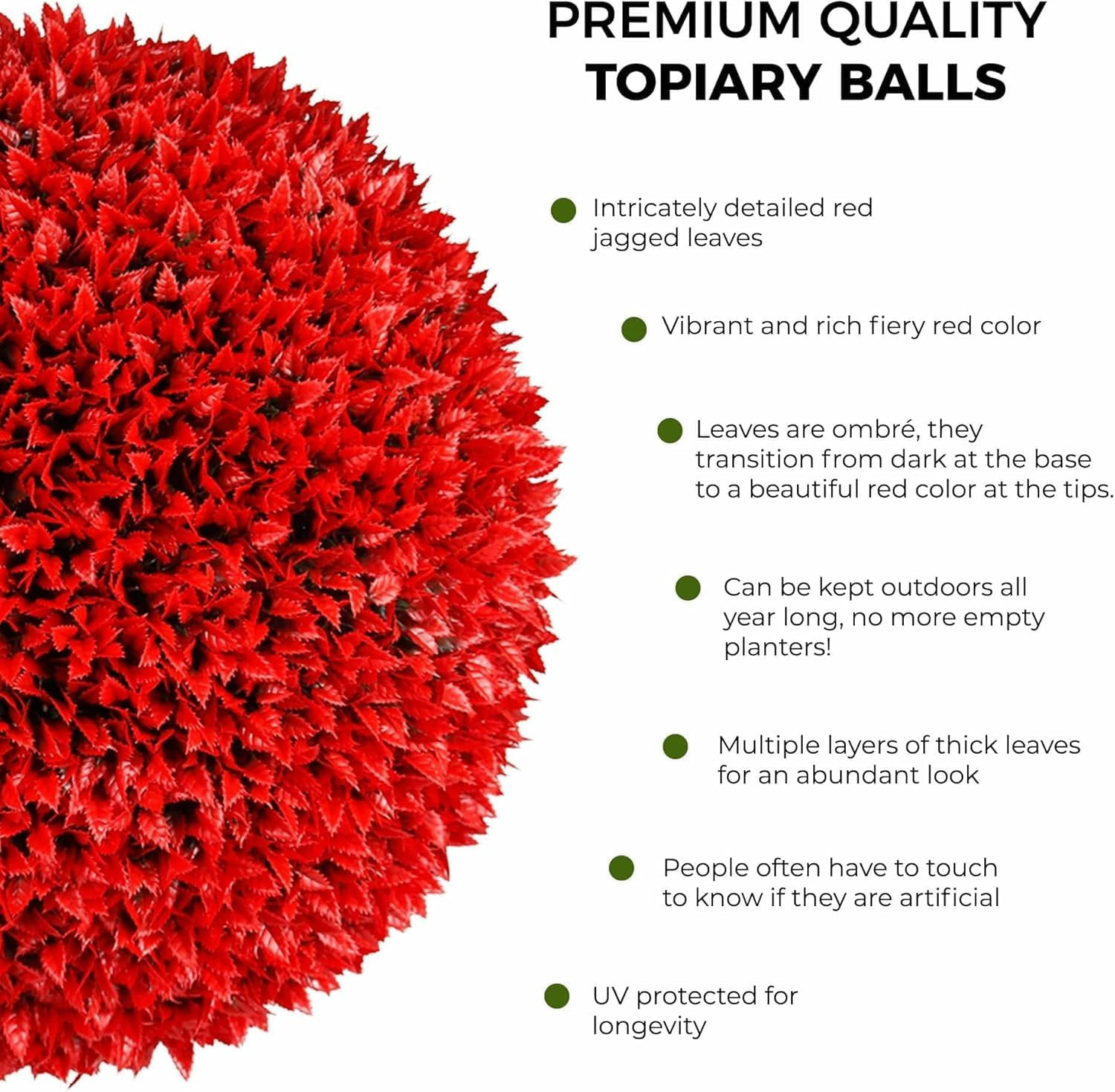 365 Curb Appeal 23" XL Topiary Balls (Burning Bush, 2 Topiary Balls (4 Halves)) | Amazon (US)