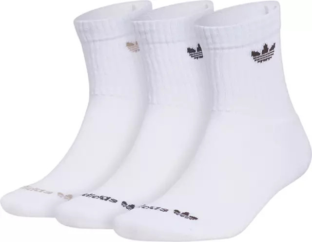 adidas Originals 3.0 Mid-Cut Crew Socks - 3 Pack | Dick's Sporting Goods