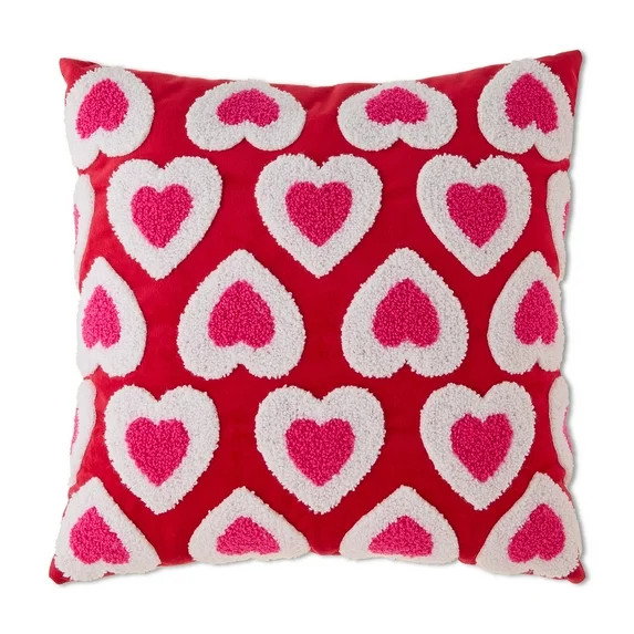 Checkered Heart Decorative Pillow, Multicolor, Valentine's Day by Way To Celebrate | Walmart (US)