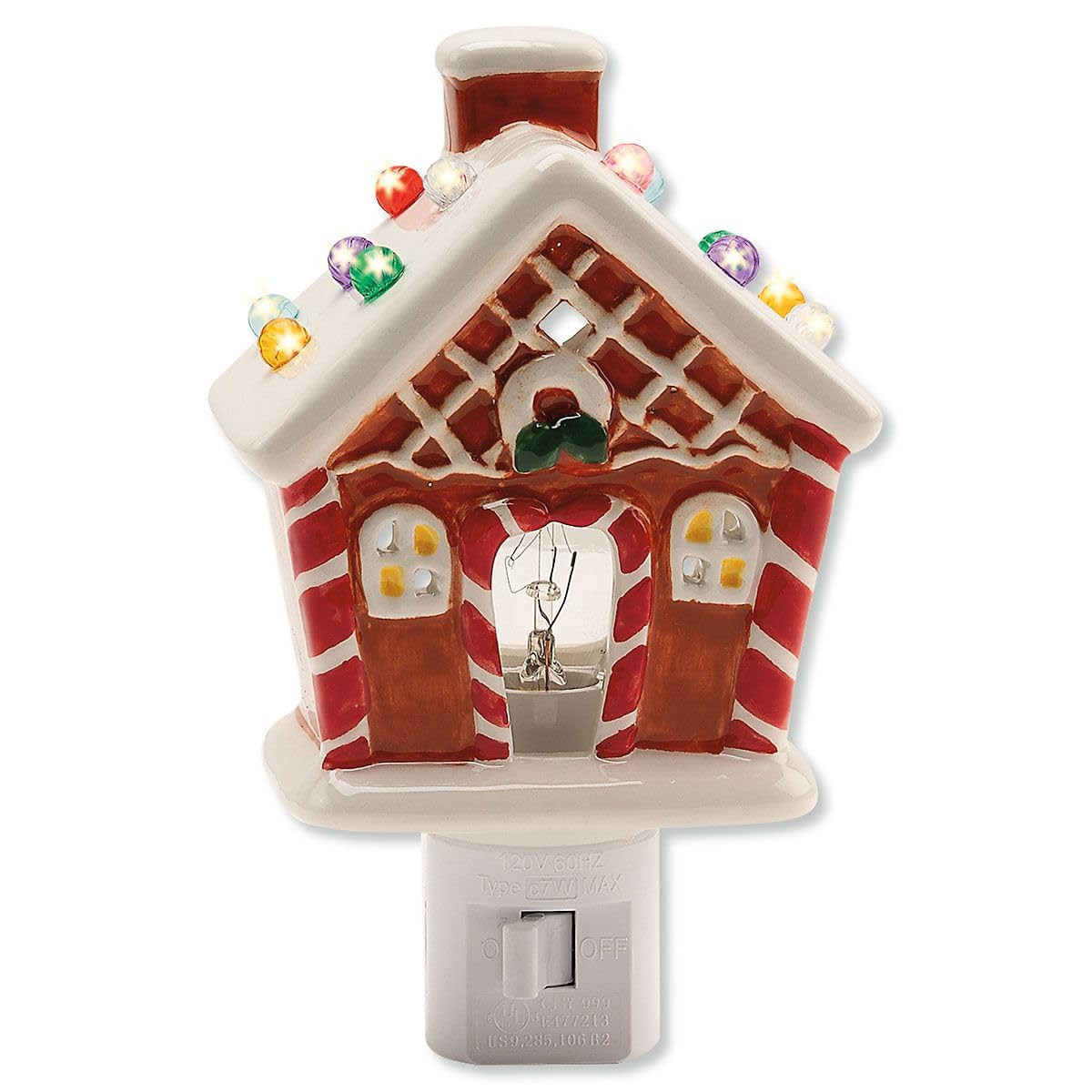 Current Christmas Night Light - Gingerbread House Christmas Nightlight Plug Into Wall, 5.5" Ceram... | Amazon (US)