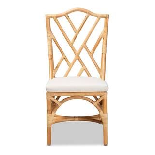Baxton Studio Sonia Natural and White Dining Chair 185-11878-HD - The Home Depot | The Home Depot
