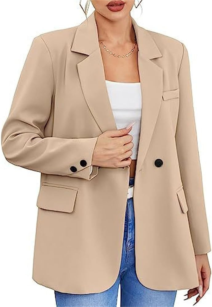 Women's Fall Casual Blazer Jacket Dressy Open Front Long Sleeve Lapel Collar Cardigans Work Offic... | Amazon (US)