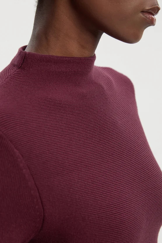 Petite Viscose Blend Full Circle Knit Mini Dress | Karen Millen UK + IE + DE + NL