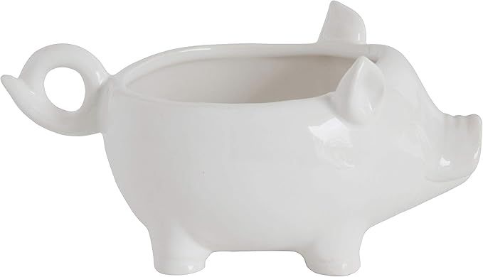 Creative Co-Op DA6922 Pig Shaped Bowl, 7.25"L x 4.5"W x 3.5"H, White | Amazon (US)