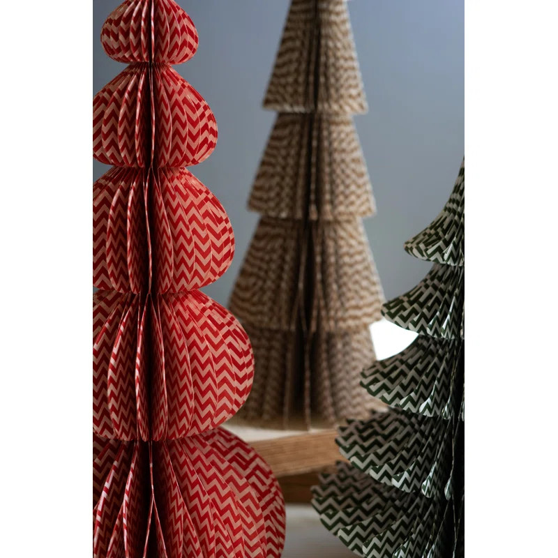 The Holiday Aisle® SET OF THREE PRINTED  PAPER ACCORDIAN CHRISTMAS TREES | Wayfair | Wayfair North America