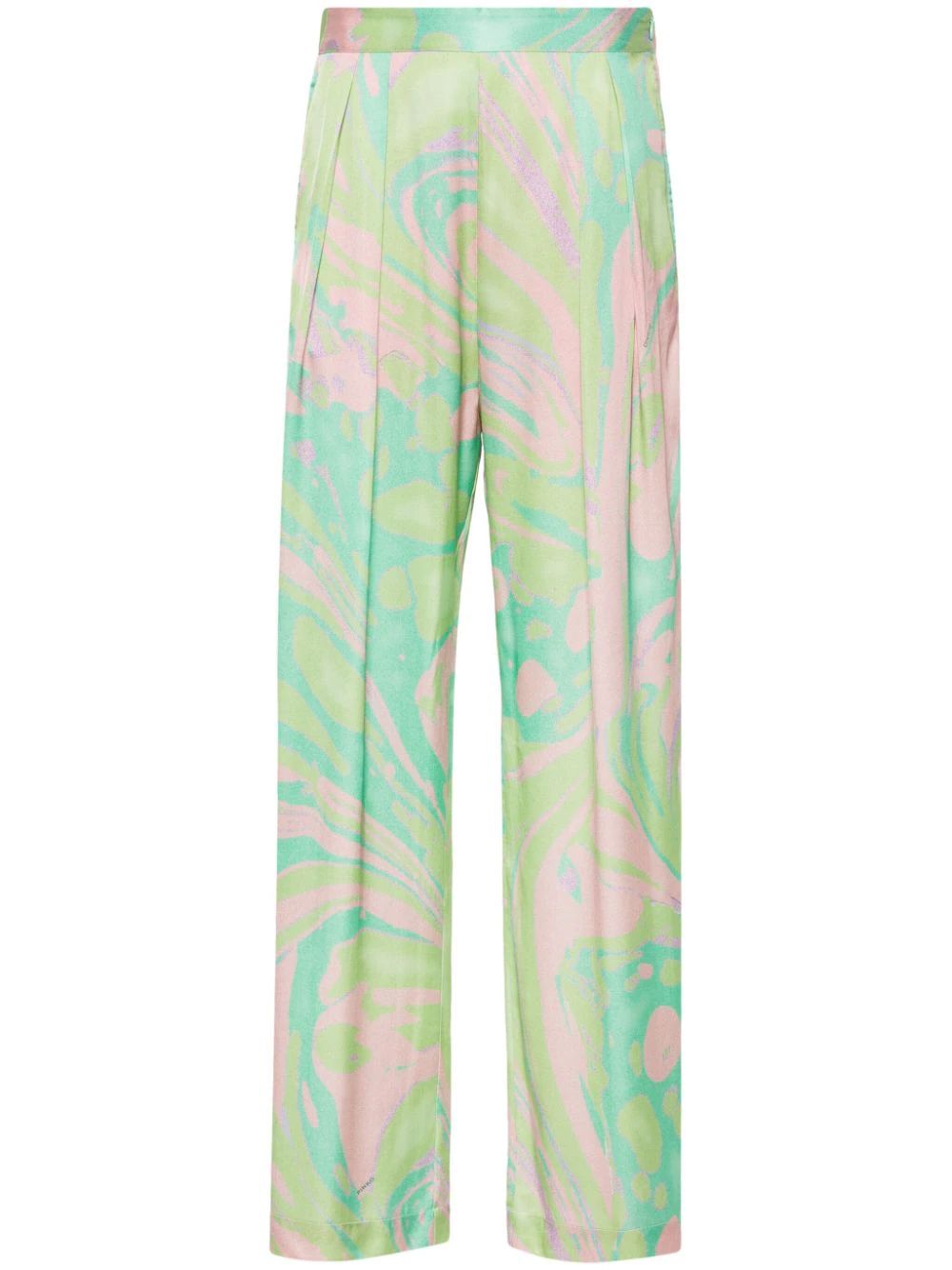 The DetailsPINKOabstract-pattern straight-leg trousersImportedHighlightsgreen/multicolour straigh... | Farfetch Global