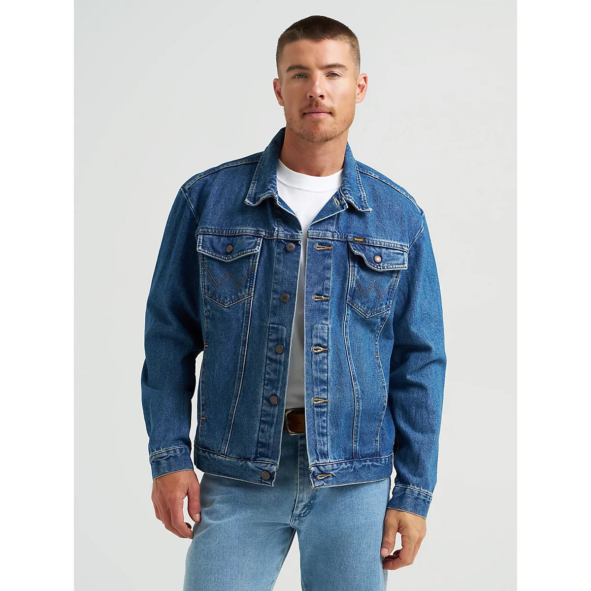 Wrangler® Cowboy Cut® Unlined Denim Jacket in Stonewash | Wrangler