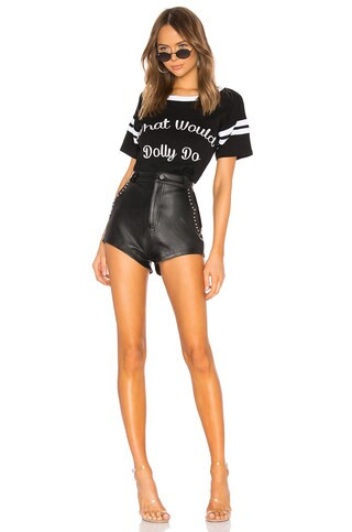 Understated Leather Studded Combo Shorts in Black from Revolve.com | Revolve Clothing (Global)