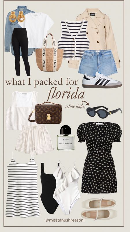 All my outfits for Florida that I packed for a four day trip including a special occasion! 🖤 my travel outfit always consists of leggings and a tee and then either denim jacket or other layer
Love this striped vest and shorts for a casual daytime look!
This beige two piece set is amazing and 20% off right now!
My striped traveler dress for a casual dinner and this Parisian style mini dress for a special occasion! 🖤 with Celine dupes and of course ballet flats
Also these two swimsuits are so flattering and family friendly 🌊✨


Swimwear, vacation looks, vacation outfits, Florida outfits, spring break looks, spring break outfits, vacation clothes, packing, Paris style, Parisian dress, flats, ballet flats, Abercrombie outfits, travel look, travel outfit, Celine dupe, Celine triomphe, family occasion outfit, spring capsule wardrobe, spring capsule, neutral capsule, 

#LTKtravel #LTKSpringSale