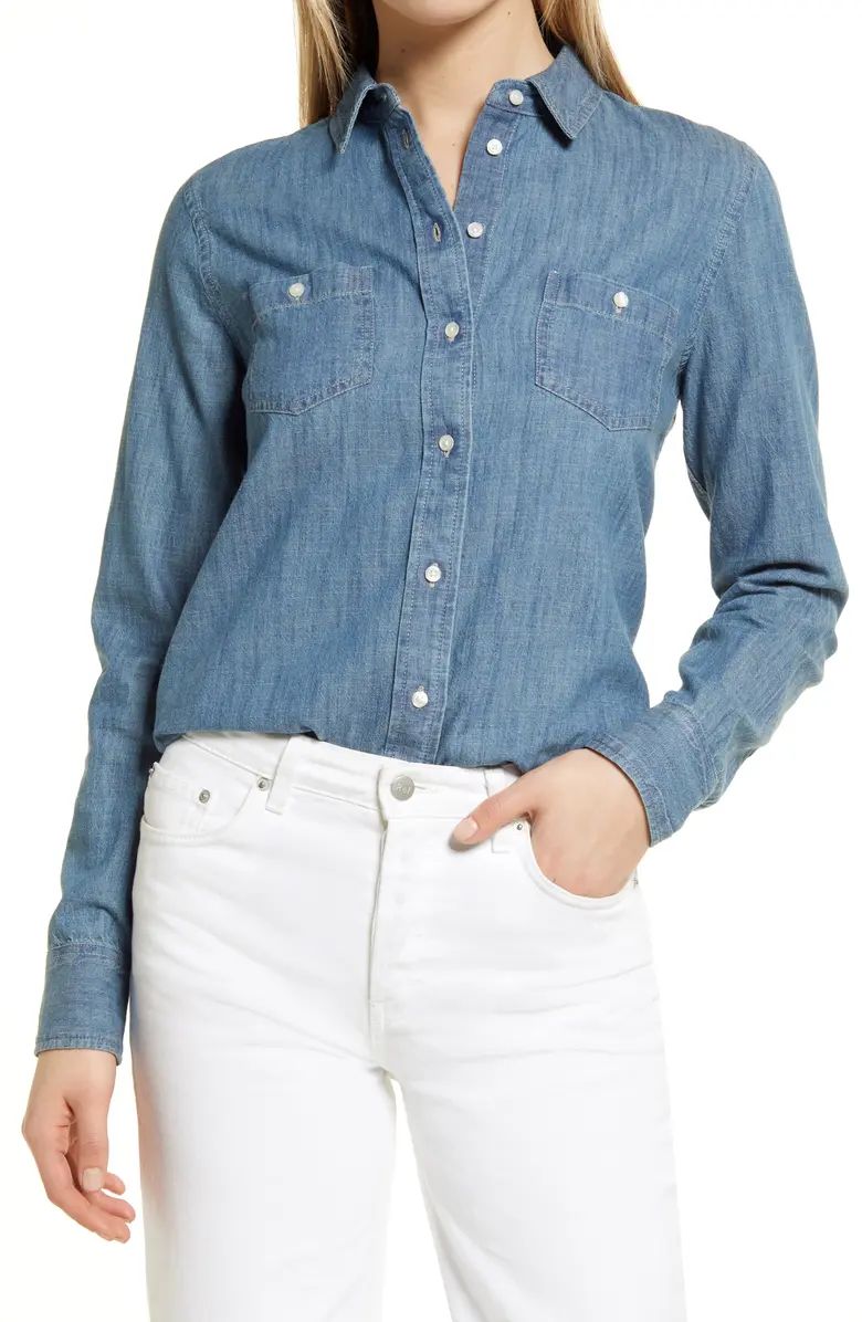 Nordstrom Cotton Chambray Button-Up Shirt | Nordstrom | Nordstrom