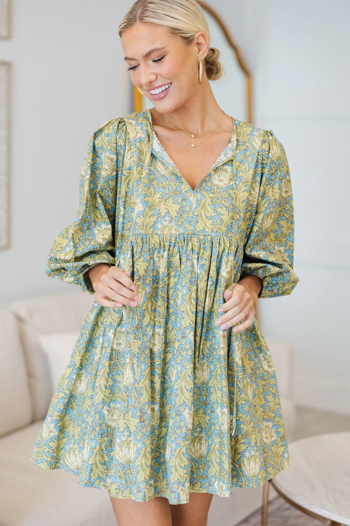 NURSING COLLECTION: It's All True Light Blue Floral Dress | The Mint Julep Boutique