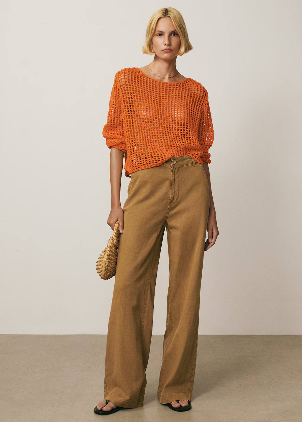 Natural fibre bag with beads - Women | MANGO United Kingdom | MANGO (UK)