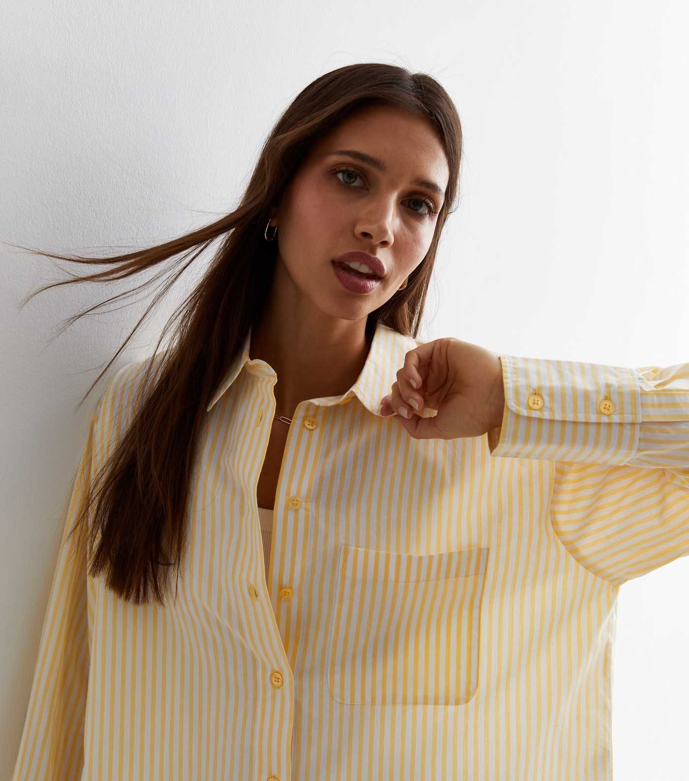 Yellow Stripe Poplin Long Sleeve Shirt | New Look | New Look (UK)