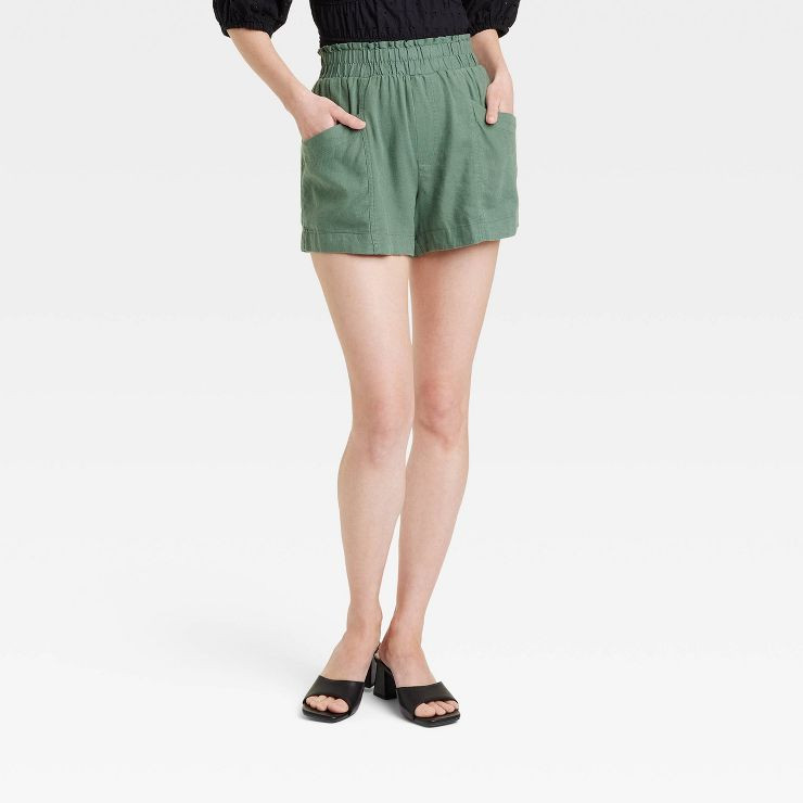 Women's High-Rise Linen Pull-On Shorts - A New Day™ | Target