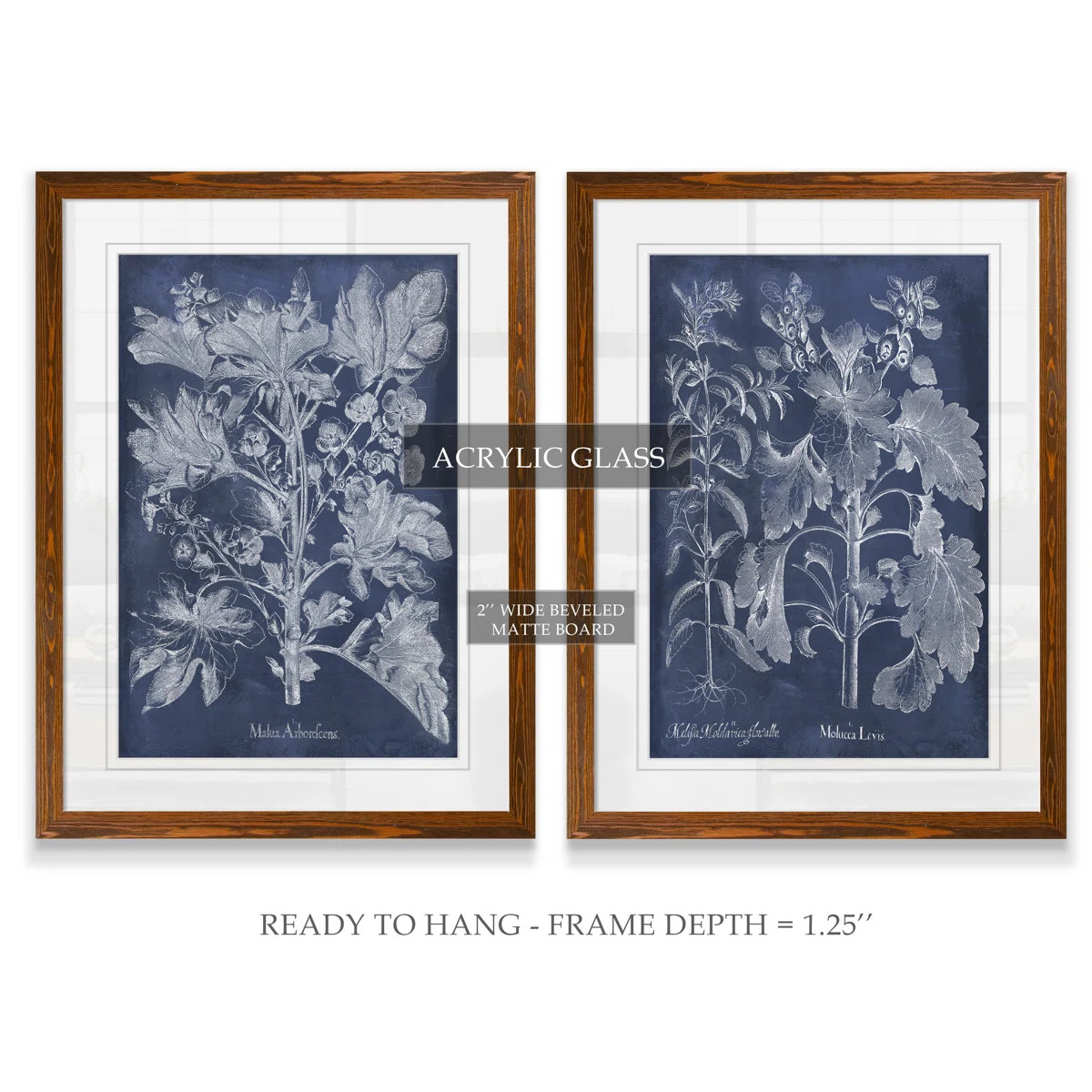 " Besler Leaves In Indigo I " 2 - Pieces | Wayfair North America