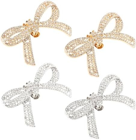 2 Pairs Shoe Clips,Rhinestone Bow Shoe Clips,Detachable Classic Fashion Sparkling Bow Heels,Heels... | Amazon (US)