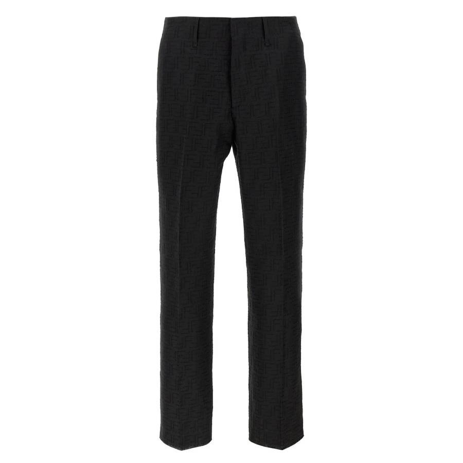 Fendi Black Linen FF Jacquard Pants | Jomashop.com & JomaDeals.com