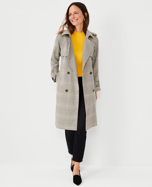 Glen Check Trench Coat | Ann Taylor (US)