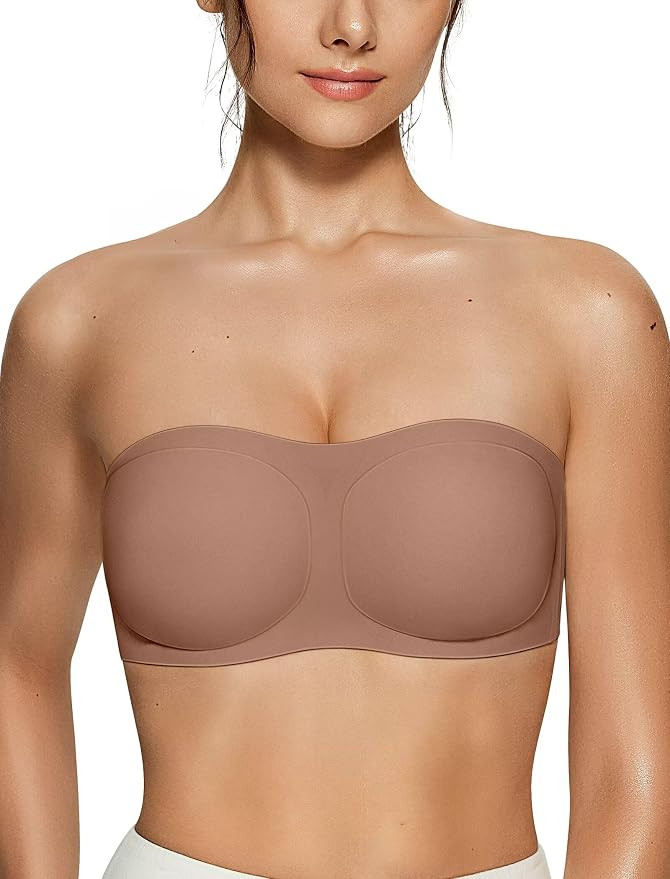 Vertvie Strapless Bra Jelly Push Up Seamless Wireless Tube Top | Amazon (US)