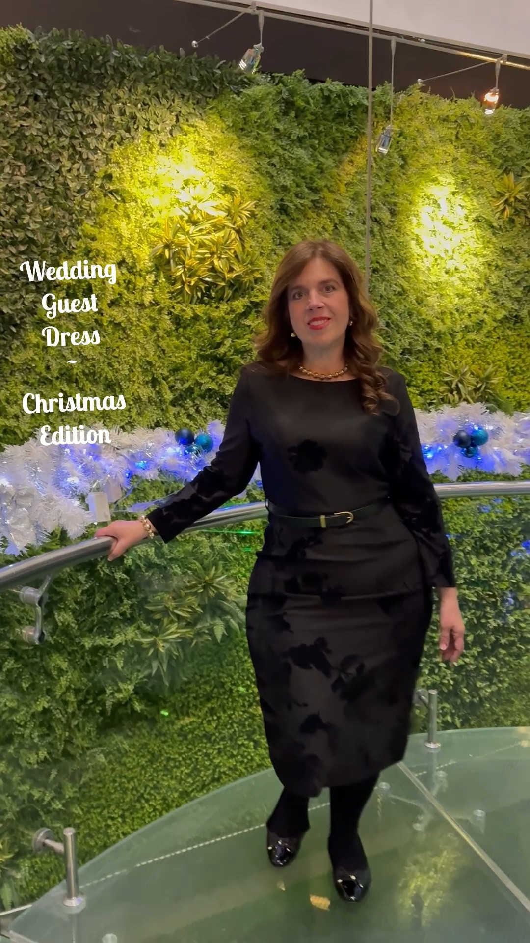 When the bestie you met in the ninth grade gets married for the first time, you step into classic elegance. The subtle velvet flower details and gold embellishments are what sold me on this simply stylish, figure flattering (yes, I said it) black dress.

Style Tip I learned in 2025: As a guest, you CAN wear black to a wedding in New York!🖤 (I certainly leaned into this new knowledge for the two weddings I attended this year!)

What’s your go to color for weddings?

#LTKOver40 #LTKMidsize #LTKHoliday