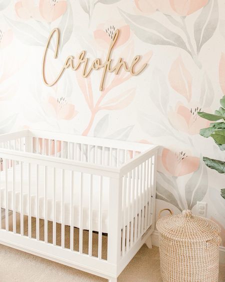 Baby girl nursery, nursery, crib, wallpaper 

#LTKbaby #LTKhome #LTKbump