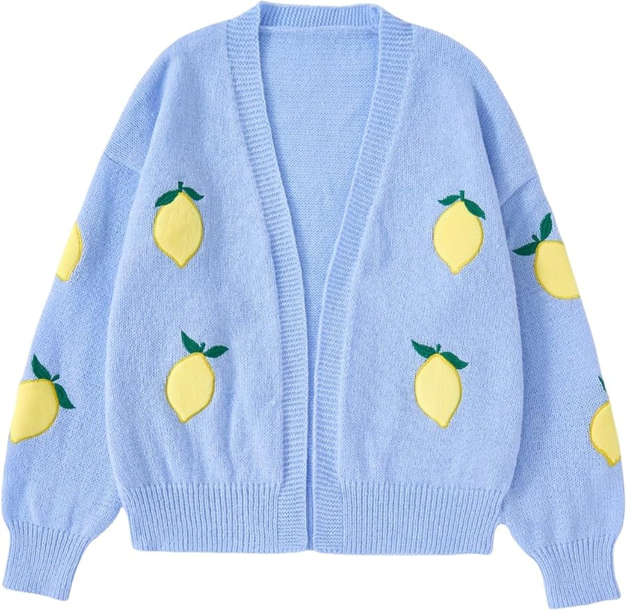 SEGT Women's Chunky Knit Open Front Color Block Long Sleeve Loose Short Cropped Cardigan Sweaters | Amazon (US)