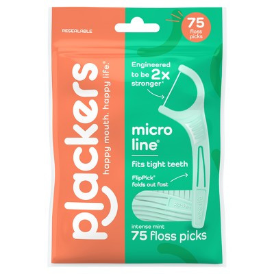 Plackers Dental Floss Picks - 75ct: Mint, 1 Inch | Target
